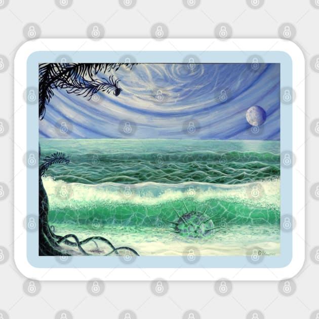 Alien planet seashore Sticker by SPACE ART & NATURE SHIRTS 